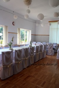 dekoracje weselne , dekoracja sali w Rzepedzi 